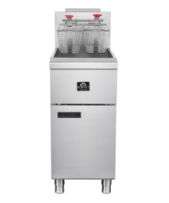 FCMGF0030 Forno Commerciale Propane Gas Deep Fryer, 4 Burners 120,000 BTU, 50 lbs Oil Capacity, Millivolt Control