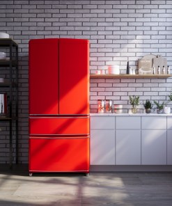 Alternative view of FFFFD1791-33RED Forno Luigi 33-Inch French Door Refrigerator, 18 cu.ft, Red Finish, Handle-Free Design, ENERGY STAR Certified
