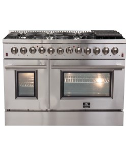Alternative view of FBDL-017-03CAUS FORNO Premium 2-Piece Kitchen Bundle - Galiano 48" Stainless Steel Dual Fuel Range, Forno Maderno 2-28 " Wide Units with Decorative Trim - FBDL-017-03CAUS