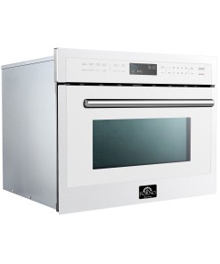 Alternative view of FMWDR3093-24WHT Forno Oliena Espresso White 24-Inch Built-In Microwave and Convection Oven Combo, 1.6 cu.ft, 1750W Convection, 1000W Microwave, Stainless Steel Interior, Glass Touch Controls, Sensor Cooking