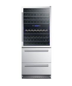 FWCDR6661-30S Forno Capraia 30-Inch Dual Temperature Zone Wine Cooler, Up to 144 Bottles, Two Refrigerated Drawers, Adjustable Temperature Zones