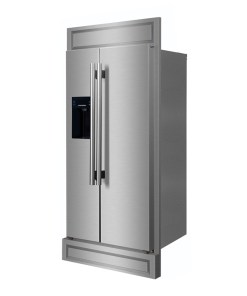 Alternative view of FFRBI1844-40MG Forno Salerno 40-Inch Built-In Stainless Steel Refrigerator, 20 cu.ft, Modern Decorative Grill, ENERGY STAR Certified