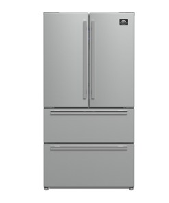 Réfrigérateur à portes françaises Forno Moena 36 po FFRBI1820-36SB, 19,2 pi, profondeur de comptoir, machine à glaçons, panneau intérieur en acier inoxydable, certifié ENERGY STAR