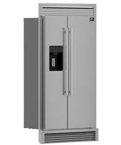 Alternative view of FFRBI1844-40SG Forno Salerno 40-Inch Built-In Stainless Steel Refrigerator, 20 cu.ft, Decorative Grill, ENERGY STAR Certified