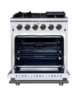 Alternative view of FFSGS6239-30WHT Forno Massimo 30-Inch White Freestanding Gas Range, 5 Burners, True Convection Oven