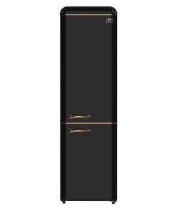 FFFFD1745-22BLK Forno Storico 22-Inch Retro bottom freezer Fridge in Black, 9 cu.ft, copper-tone handle