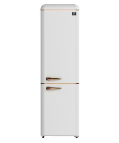 FFFFD1745-22WHT Forno Storico 22-Inch Retro bottom freezer Fridge in White, 9 cu.ft, copper-tone handle