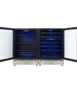 Alternative view of FWCDR6699-48S Forno Gemello 48 Inch Side-by-Side Wine and Beverage Cooler in Stainless Steel, French Door, 9.6 cu. ft.