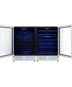 Alternative view of FWCDR6699-48WHT Forno Gemello 48 Inch Side-by-Side Wine and Beverage Cooler in White with Antique Brass Handles, French Door, 9.6 cu. ft.