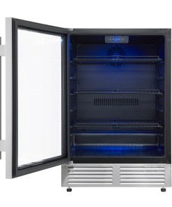 Alternative view of FWCDR6665-24S Forno Frescolino 24 Inch Beverage Cooler, Stainless Steel, with LED Lighting, Triple Glass Door, 188 Can Capacity, Built-In or Freestanding