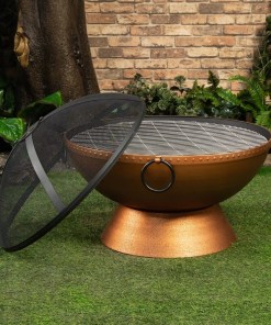 Deko Living 31 Inch Round Outdoor Steel Woodburning Fire Pit COB10512