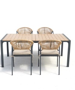 Alternative view of Deko Living 6 Piece Seating Yellow Outdoor Patio Dining Chairs and Table Set COP30703