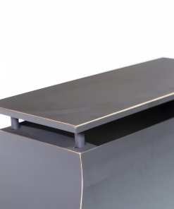 Alternative view of Deko Living Rimasco 80 Metal Wood Burner Fireplace with Side Storage Tables COB10504