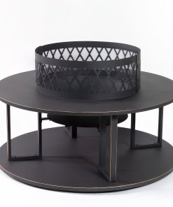 Alternative view of Deko Living 38 Inch Diameter Outdoor Steel Woodburning Fire Pit with Log Storage COB10509
