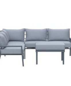 Alternative view of Ensemble canapé dextérieur 5 places et pouf gris Deko Living COP30015