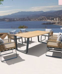 Deko Living Palazzolo 7-Piece Teak Dining Chairs and Table Set COP30701
