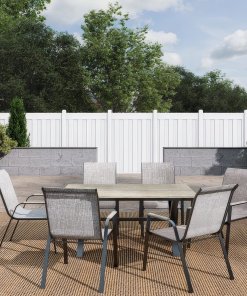 Deko Living 7 Piece Brown Outdoor Dining Chairs and Table Set COP30702BWN