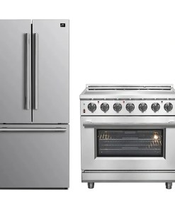 FORNO 2-Piece SS Kitchen Bundle - 36" Electric Range and 31" Bottom Freezer Refrigerator