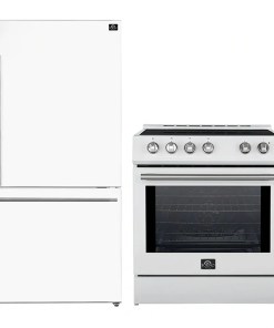 Alternative view of FORNO 2-Piece White Kitchen Bundle - 30" Induction Range and 31" Bottom Freezer Refrigerator