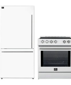 Alternative view of FORNO 2-Piece White Kitchen Bundle - 30" Induction Range and 31" Bottom Freezer Refrigerator
